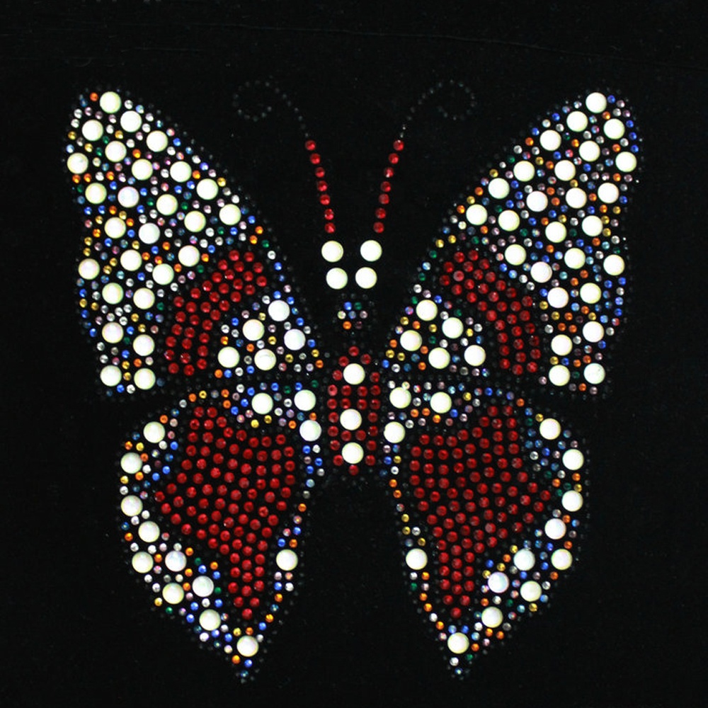 Offers OEM/ODM Beautiful Butterfly Custom Flatback Rhinestone Logo Heat Transfer Design for Dance Co